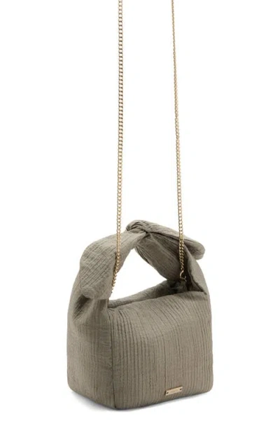 Mango Heidi Knotted Top Handle Bag In Gray