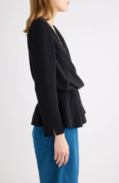 Chloé Draped Top Gold Tone Hardware Peplum In Black