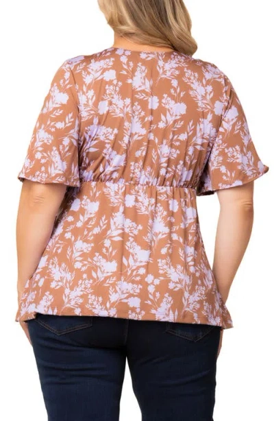 Kiyonna Abby Twist Front Top In Multi