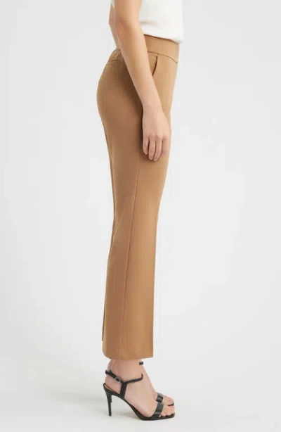 Ak Anne Klein Pull-on Ankle Pants In Brown