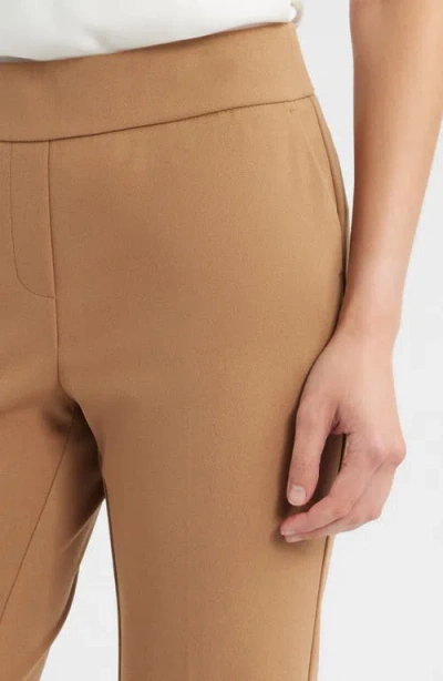 Ak Anne Klein Pull-on Ankle Pants In Brown