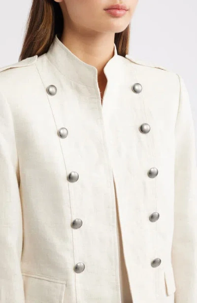 Mango Linen Jacket In White