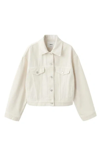 Mango Kika Denim Trucker Jacket In Blue