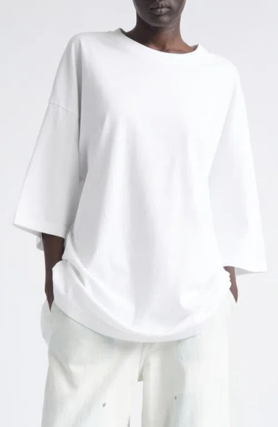 Haikure Gabrielle Oversize Open Back Cotton T-shirt In White