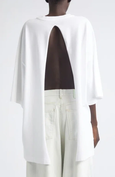 Haikure Gabrielle Oversize Open Back Cotton T-shirt In White