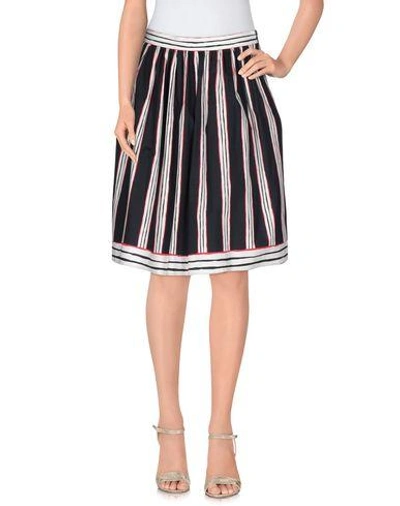 Shop Boutique Moschino Knee Length Skirts In Dark Blue