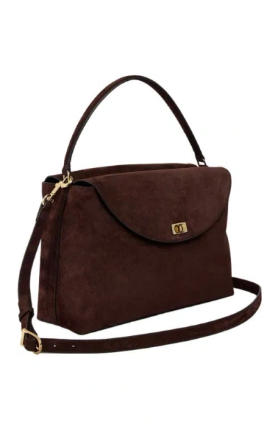 Sandro Suede Bag In Brown