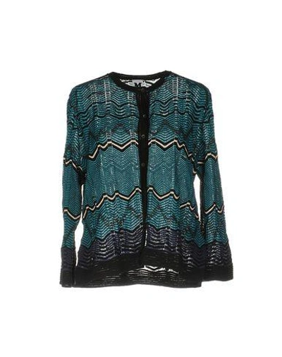 Shop M Missoni Cardigan In Deep Jade