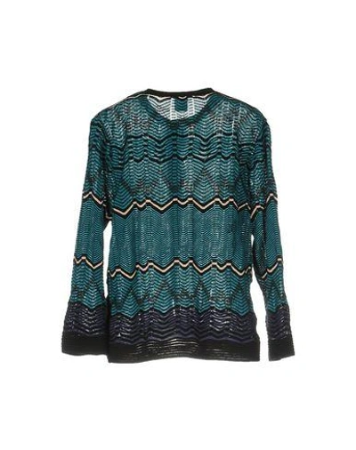 Shop M Missoni Cardigan In Deep Jade