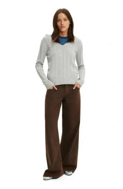 Cotton:on Cotton V Neck Pullover In Gray