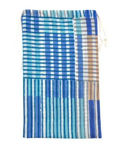 Echo Stripe Illusion Sarong And Bag In Blue