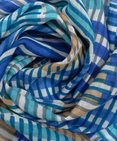 Echo Stripe Illusion Sarong And Bag In Blue