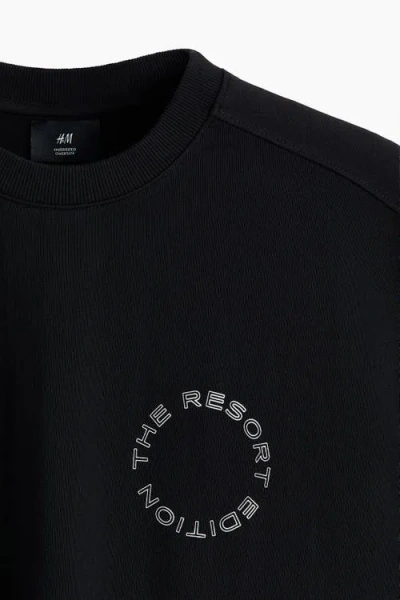 H&m Oversized Fit Boxy-style T-shirt In Black