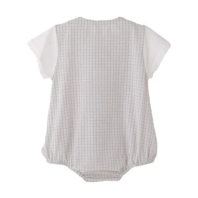 Banblu Check Bow Romper In Gray