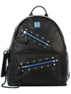 MCM big zip backpack,LEATHER100%