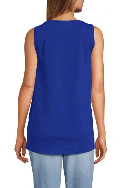 Lands' End Supima Cotton Tunic Tank Top In Blue