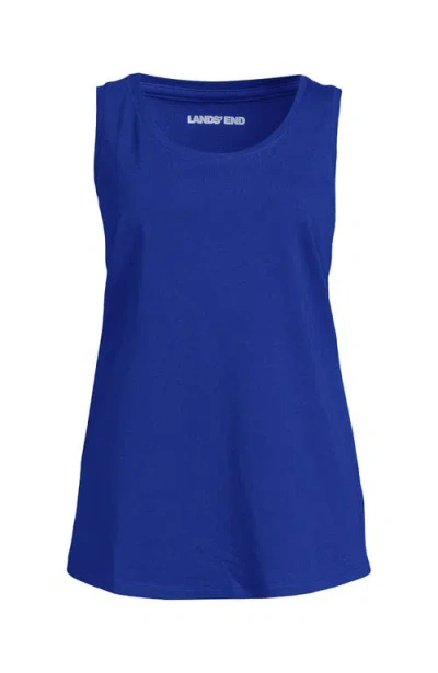 Lands' End Supima Cotton Tunic Tank Top In Blue