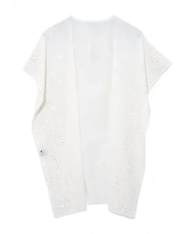 Echo Bandana Embroidered Caftan In White