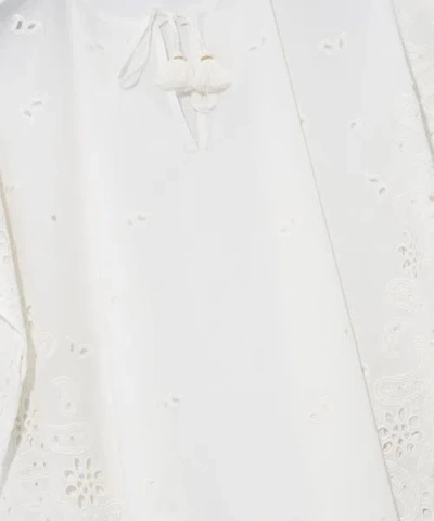 Echo Bandana Embroidered Caftan In White