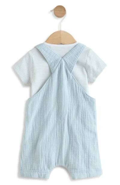 Next Woven Crinkle Short Romper In Blue