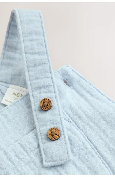 Next Woven Crinkle Short Romper In Blue