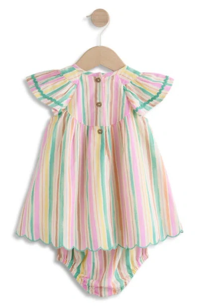 Next Rainbow Stripe Dress In Multi
