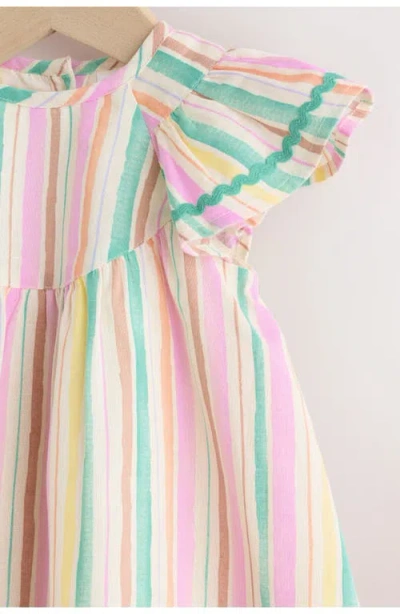 Next Rainbow Stripe Dress In Multi