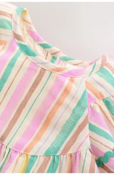Next Rainbow Stripe Dress In Multi
