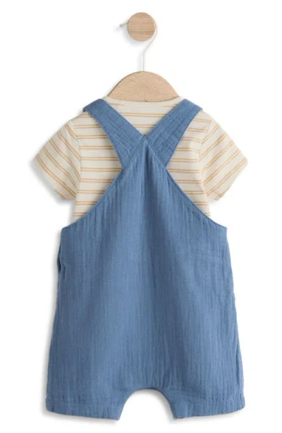 Next Short Sleeve Crinkle Romper In Blue