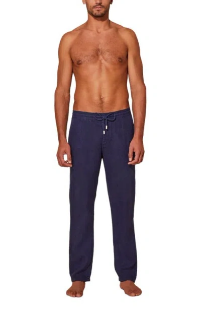 Vilebrequin Solid Linen Pants In Blue