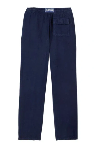 Vilebrequin Solid Linen Pants In Blue