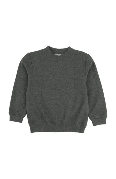 Leveret Kids Pullover Sweatshirt, Long Sleeve, Solid Colors In Gray