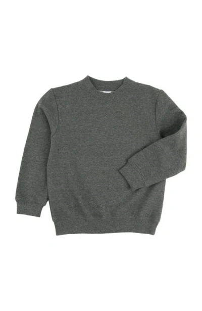 Leveret Kids Pullover Sweatshirt, Long Sleeve, Solid Colors In Gray