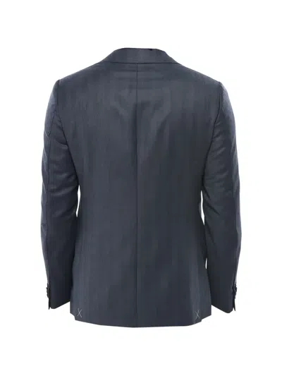 Corneliani Two-button Single-breasted Blazer In Blue