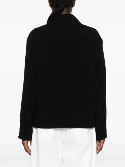 Max Mara Flap-pocket Zip-up Jacket In Black