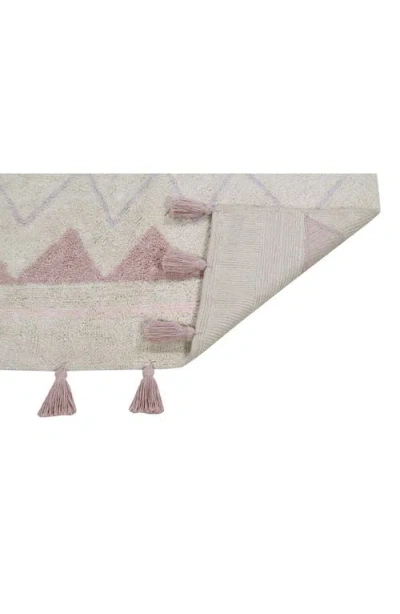 Lorena Canals Geometric Tassel Rug In Multi