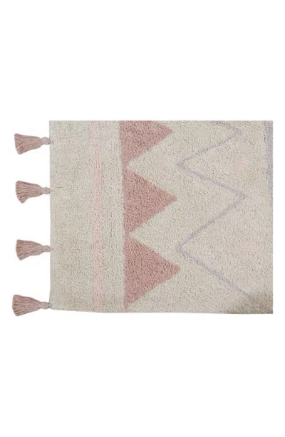 Lorena Canals Geometric Tassel Rug In Multi
