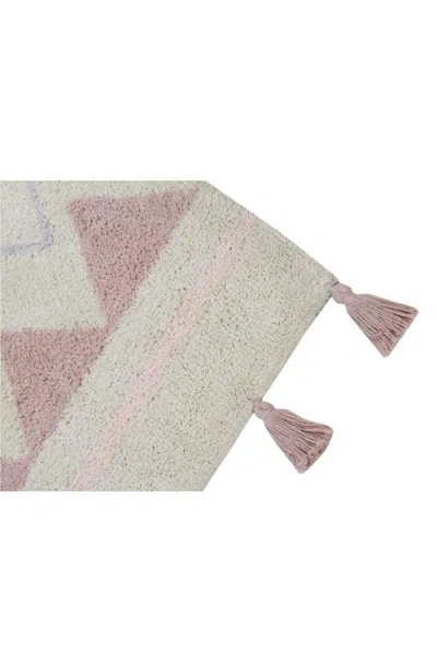 Lorena Canals Geometric Tassel Rug In Multi