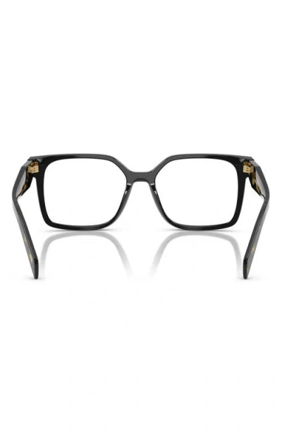 Prada 54mm Rectangular Optical Glasses In Black