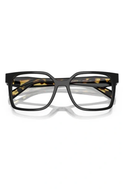 Prada 54mm Rectangular Optical Glasses In Black