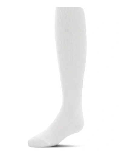Memoi Thin Ribbed Basic Non-binding Tights In White