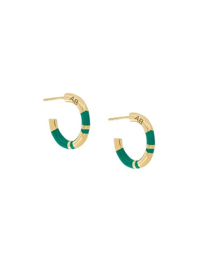 Shop Aurelie Bidermann Small Hoop Positano Earrings In Green