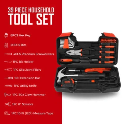 Pursonic Ultrabright Flashlight + Handy Solutions 39-piece Household Tool Kit Bundle In Multi