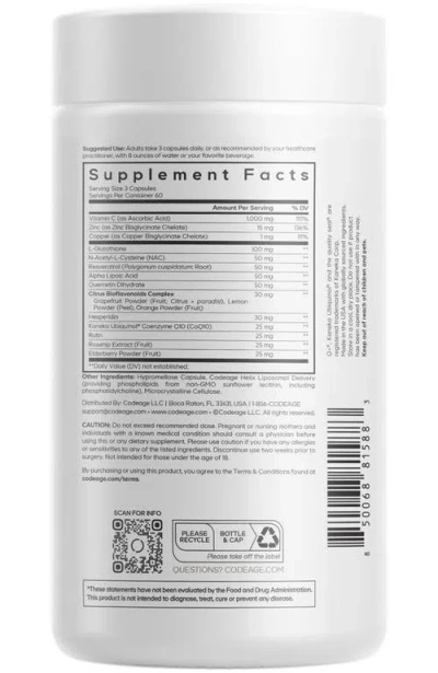 Codeage Liposomal Vitamin C+ Platinum Capsules In White