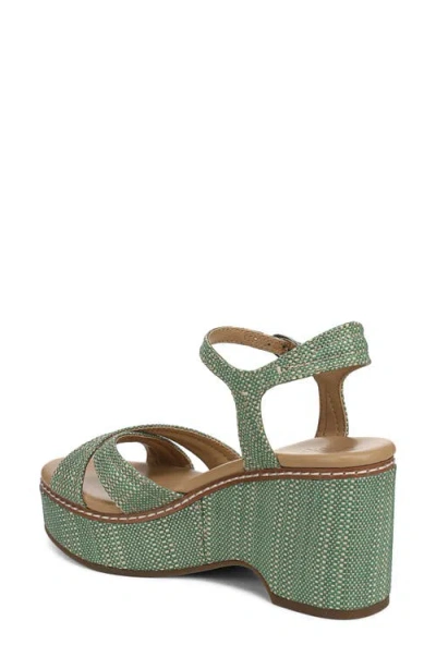 Naturalizer Dovie Raffia Ankle Strap Platform Sandal In Blue