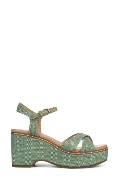 Naturalizer Dovie Raffia Ankle Strap Platform Sandal In Blue