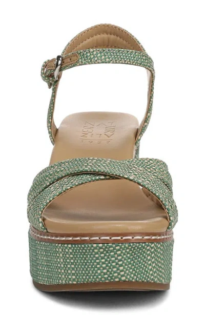 Naturalizer Dovie Raffia Ankle Strap Platform Sandal In Blue