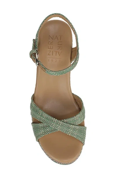 Naturalizer Dovie Raffia Ankle Strap Platform Sandal In Blue