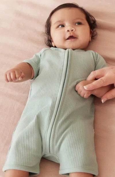 Mori Clever Zip Footie In Green