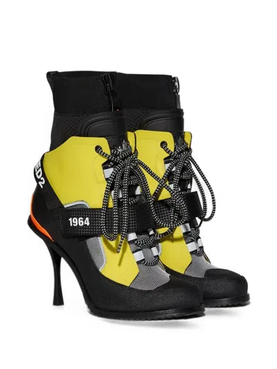 Dsquared2 Techno Lace-up Touch-strap Ankle Boots In Multi